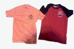 OshKosh B'gosh Boys Shirt Lot Sz 8 Orange Henley & Red shirt